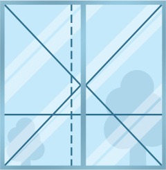 Okno balkonowe rozwierne + rozwierne (ruchomy słupek)